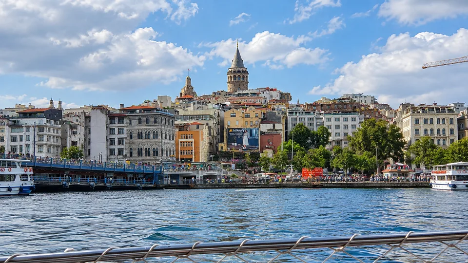 Galata Tower above the Karaköy waterfront, seen from the water