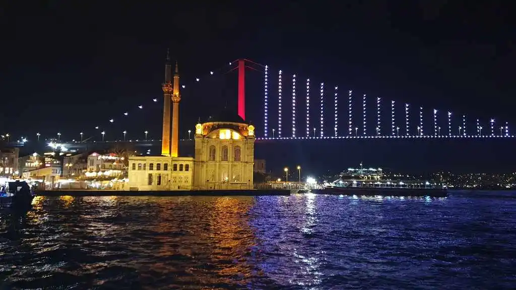 A Bosphorus view from inside a yacht