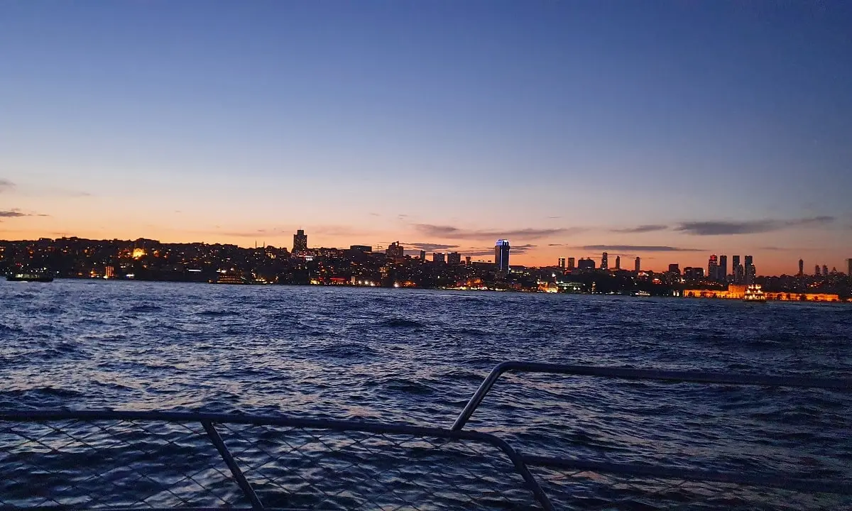 Photo of Bosphorus and Istanbul cityscape at sunset