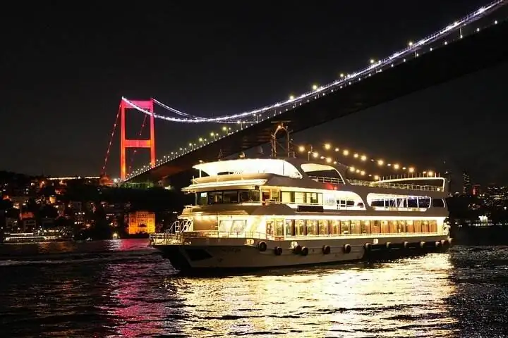 Dinner Cruise with illuminated Bosphorus Bridge view”